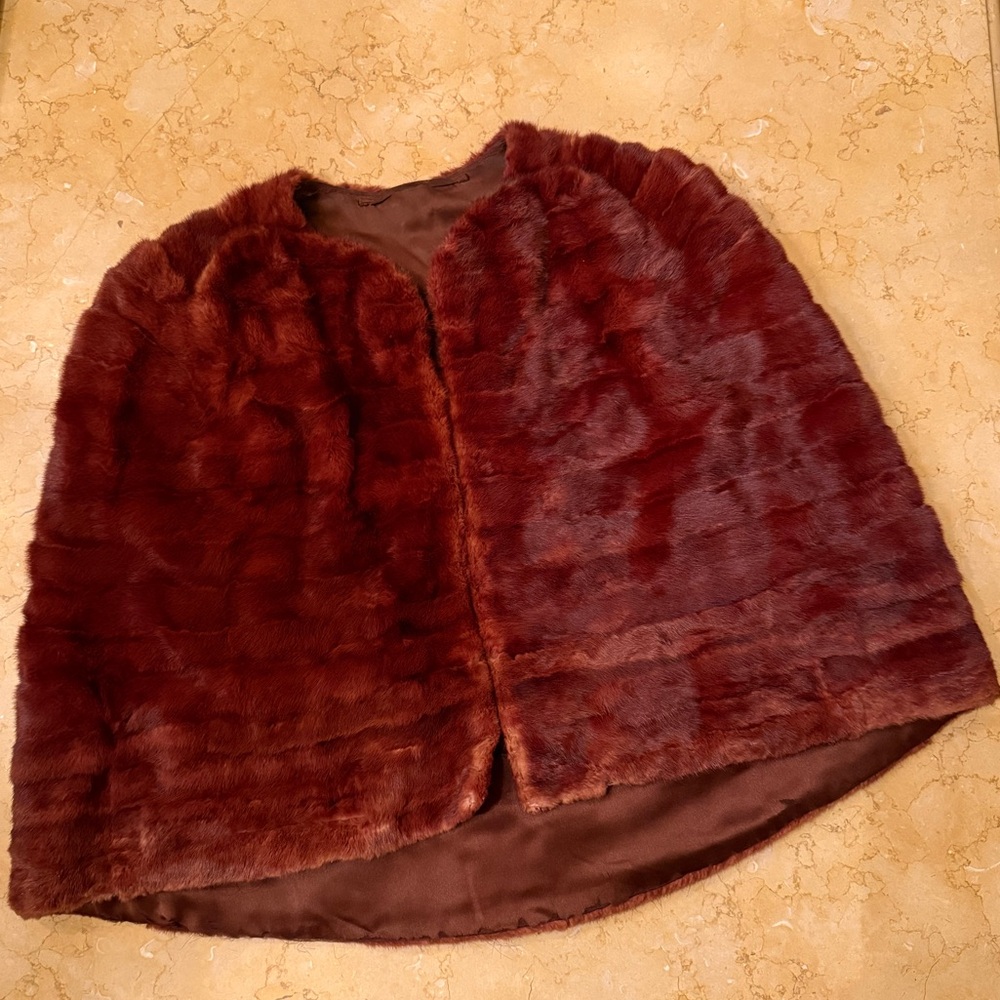 Vintage Brown Fur Cape
